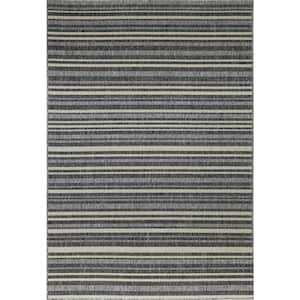 Lanai Beige/Grey 8 ft. x 10 ft. (7 ft. 10 in. x 10 ft.) Geometric Transitional Indoor/Outdoor Area Rug