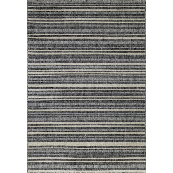 BASHIAN Lanai Beige/Grey 8 ft. x 10 ft. (7 ft. 10 in. x 10 ft.) Geometric Transitional Indoor/Outdoor Area Rug
