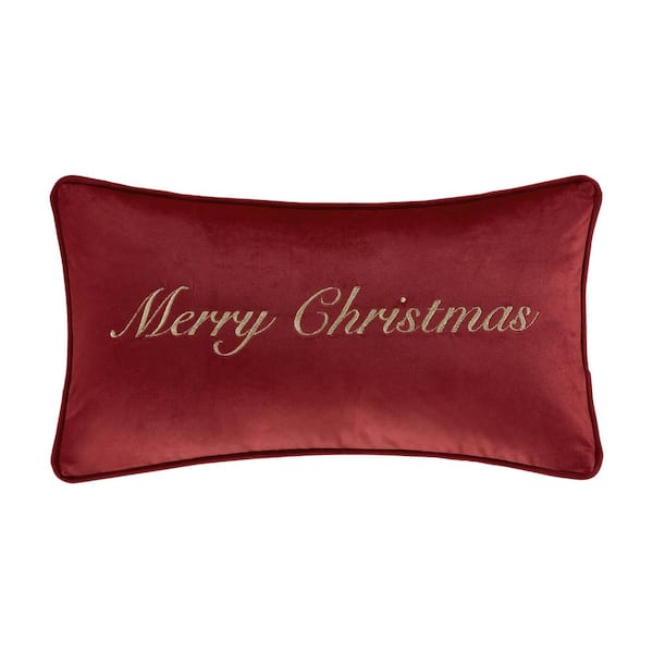Unbranded Majesty Polyester Boudoir Crimson Embellished Decorative 11 in. x 20 in. Throw Pillow