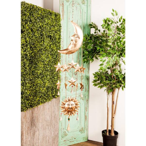 Litton Lane 39 in. Gold Metal Eclectic Windchime 042089