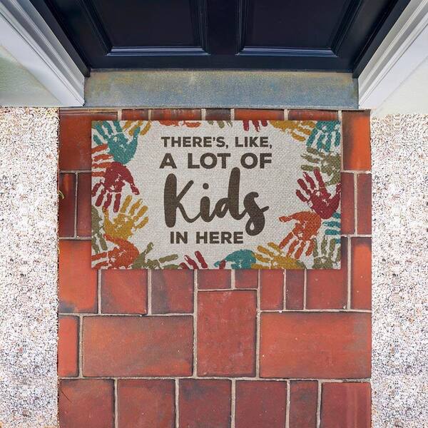 Stupell Industries Lot of Kids Funny Handprints Orange 18 in. x 30