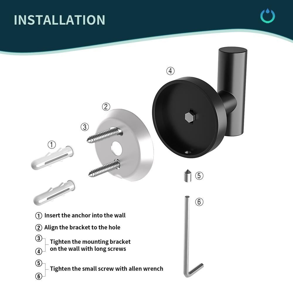 Matte Black 5-Piece Stainless Steel Bathroom Hardware Set