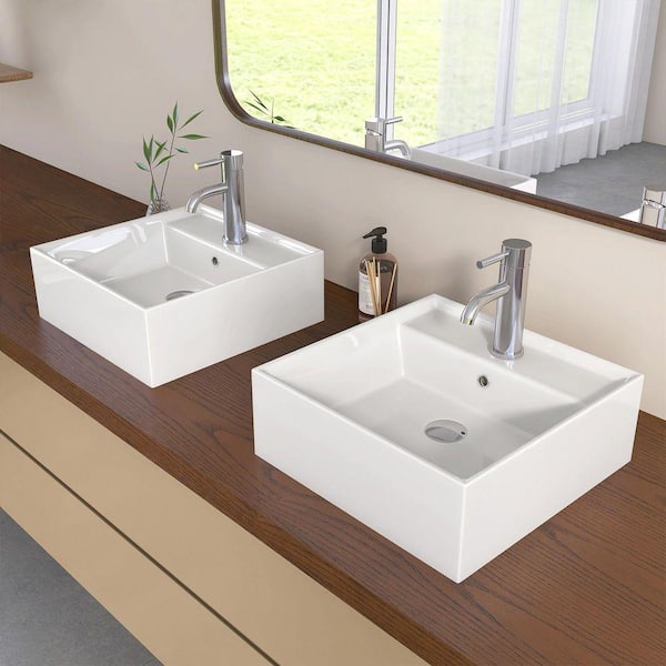NTQ Teara 15.75 in. x 15.75 in. Rectangular Ceramic Wall Mount