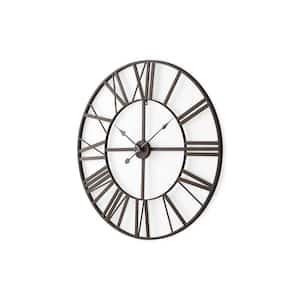 Pender 29.9 L x 1.8 W x 29.9 H Black Iron Round Wall Clock
