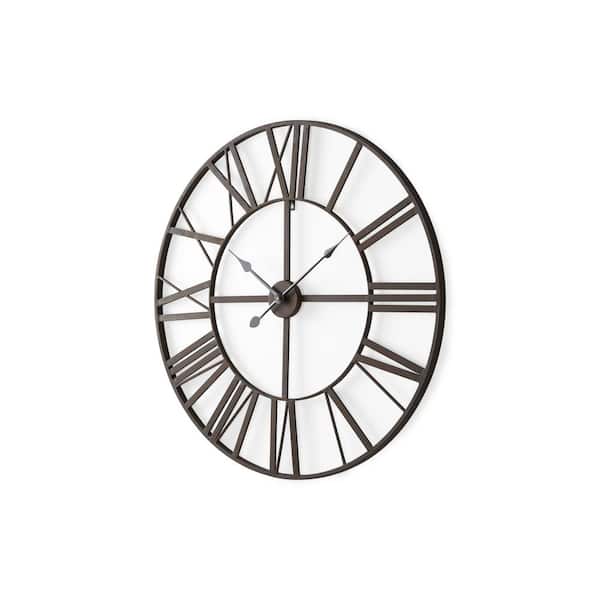 Mercana Pender 29.9 L x 1.8 W x 29.9 H Black Iron Round Wall Clock