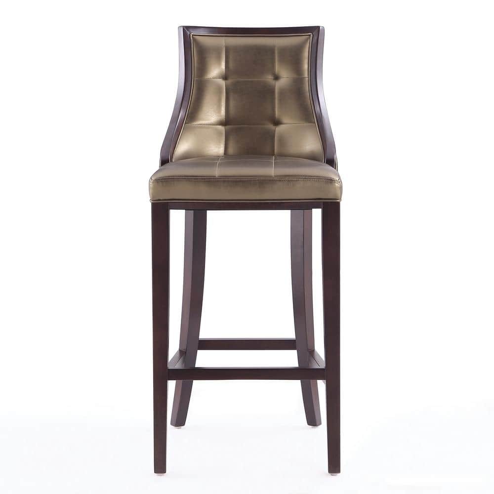 Fifth Avenue Bronze and Walnut Beech Wood Barstool