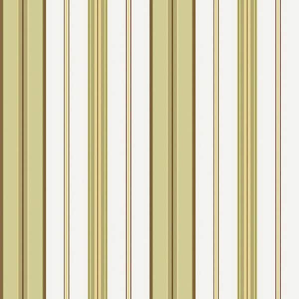 The Wallpaper Company 56 sq. ft. Green And White Barcode Stripe Wallpaper