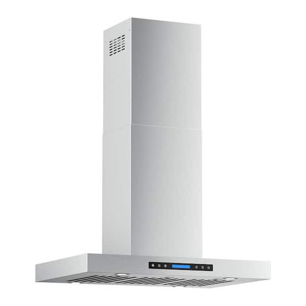 36 in. 900 CFM Ducted Island Range Hood with Remote, Touch Control LCD, Long-Term Warranty in Stainless Steel