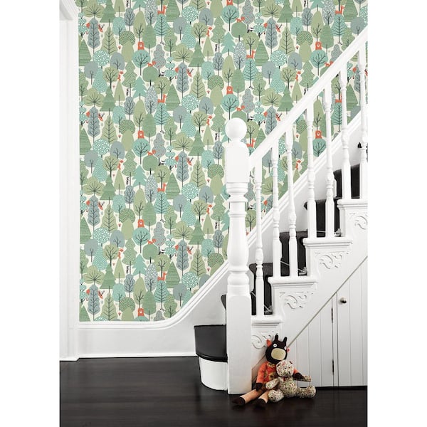 Pink Quillen Forest Matte Paper Non-Pasted Wallpaper Roll
