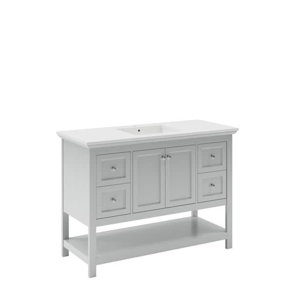 Fresca Manchester 48 in. Single Bath Vanity Cabinet without Top in Gray - Shaker-Style