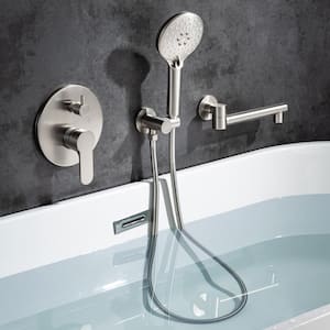 Single Handle 3 -Spray Shower Faucet 2.5 GPM with Pressure Balance Anti Scald in Brushed Nickel