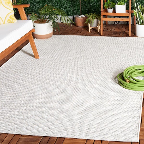 Sisal All-Weather 7 ft. x 10 ft. Ivory Woven Geometric Indoor/Outdoor Area Rug