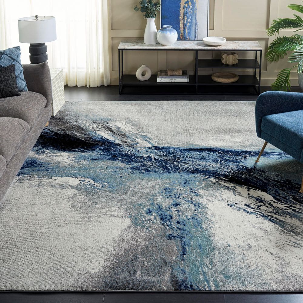 Galaxy 11 ft. x 14 ft. Blue/Gray Abstract Area Rug price history on PriceWatchPro