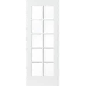 30 in. x 80 in. 10-Lite Solid Core MDF Primed Interior Door Slab