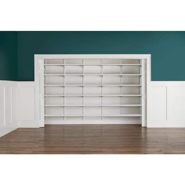 Everbilt Genevieve 10 ft. White Adjustable Closet Organizer 6 Shelf Stack