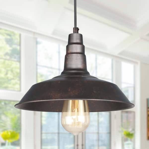 LNC Barnyard II 1-Light Bronze Indoor Ceiling Warehouse Barn Light Pendant