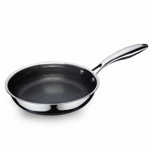Stainless Steel Hybrid Non-Stick Frying Pan Set 3-Piece Stainless Steel Ceramic Coating Induction Dishwasher Skillet