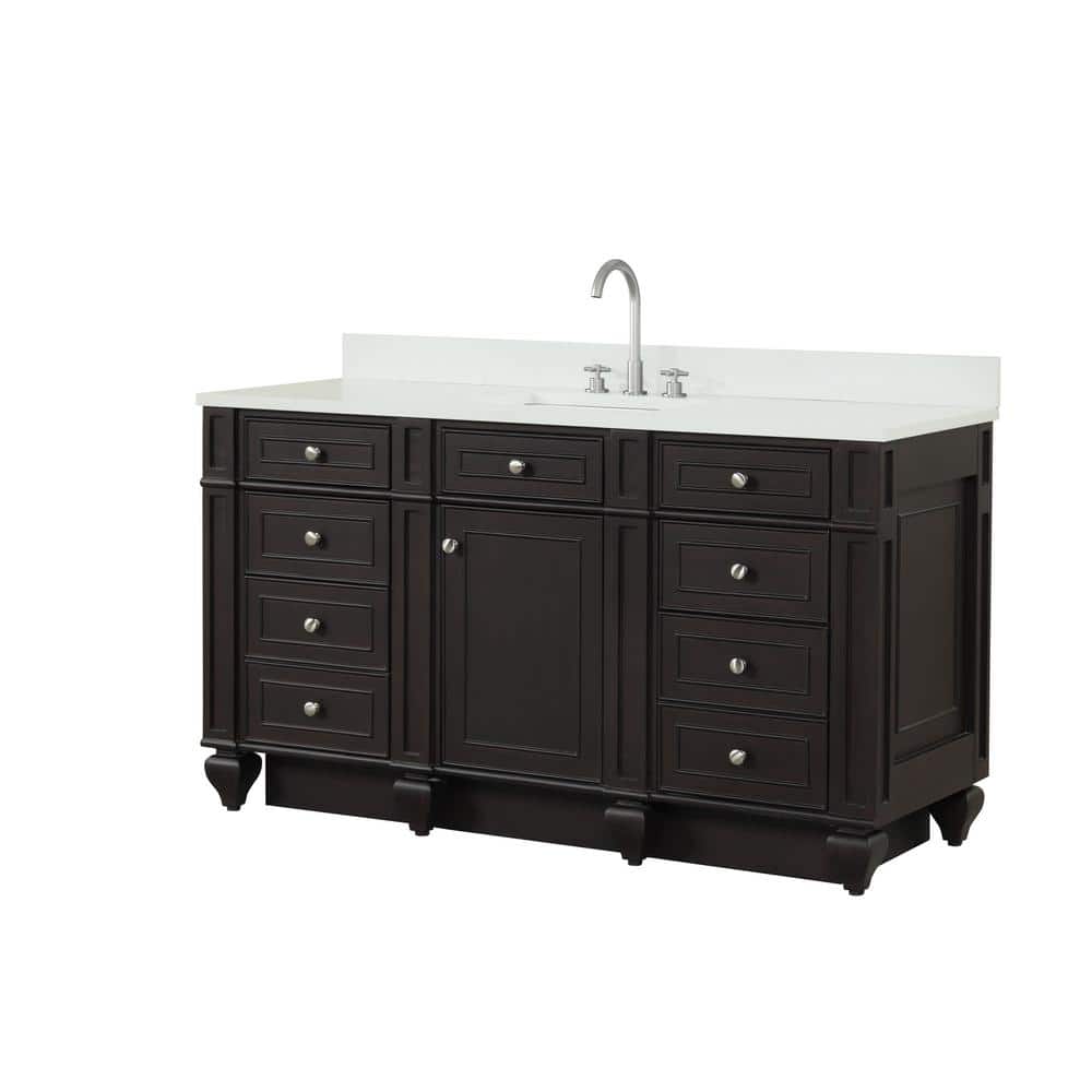 Design Element Winston 60 in. W x 22 in. D Bath Vanity in Espresso with