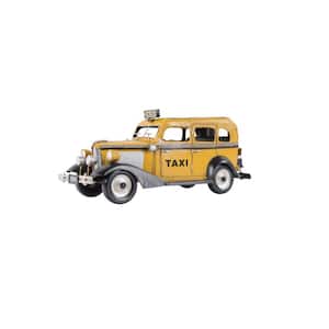 Metal Vintage Checker Taxi Cab Model Sculpture