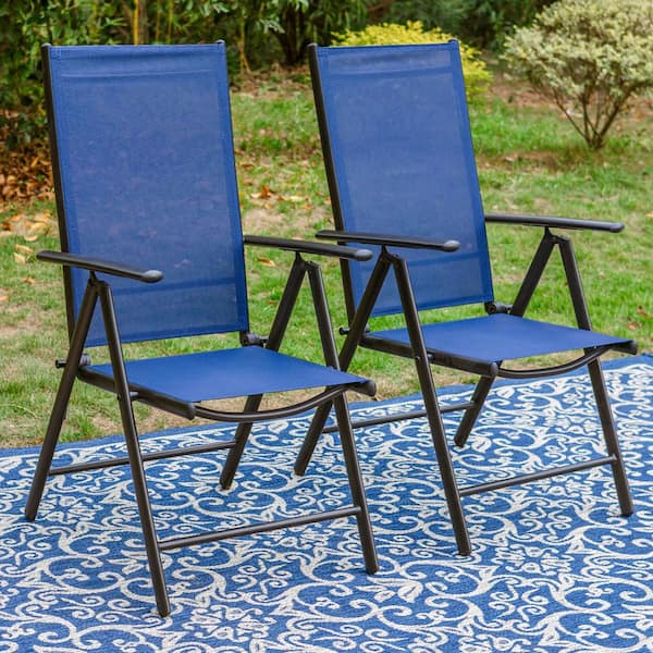 2 Pieces Patio Adjustable Folding Recliner Chairs with 7 Level