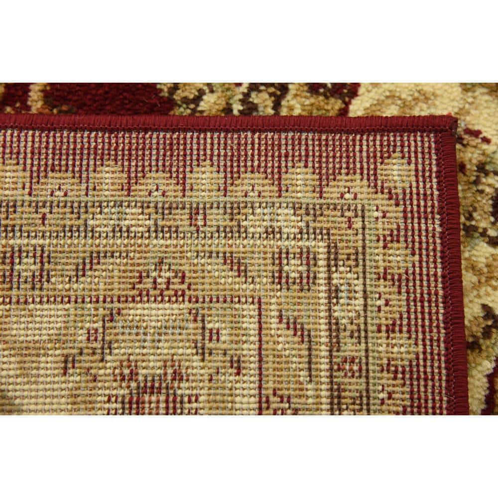 Handmade Rectangular Red Synthetic Stain-Resistant Rug