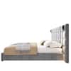 Harper & Bright Gray King Velvet Platform Bed with USB