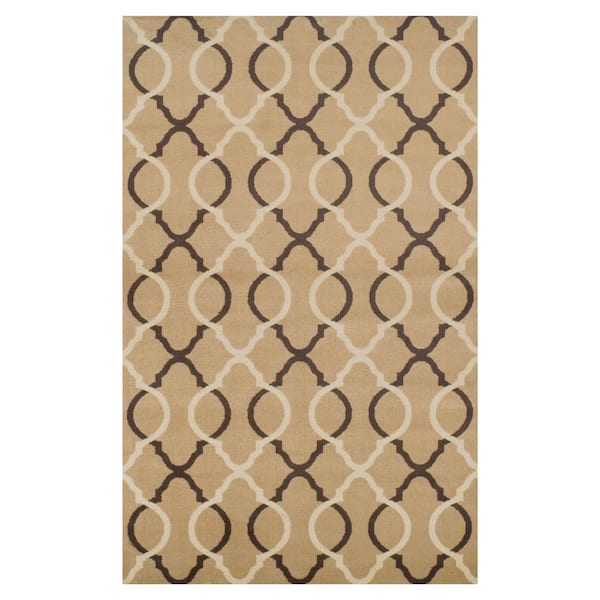 SUPERIOR Cadena Beige 5 ft. x 8 ft. Modern Trellis Polypropylene Area Rug