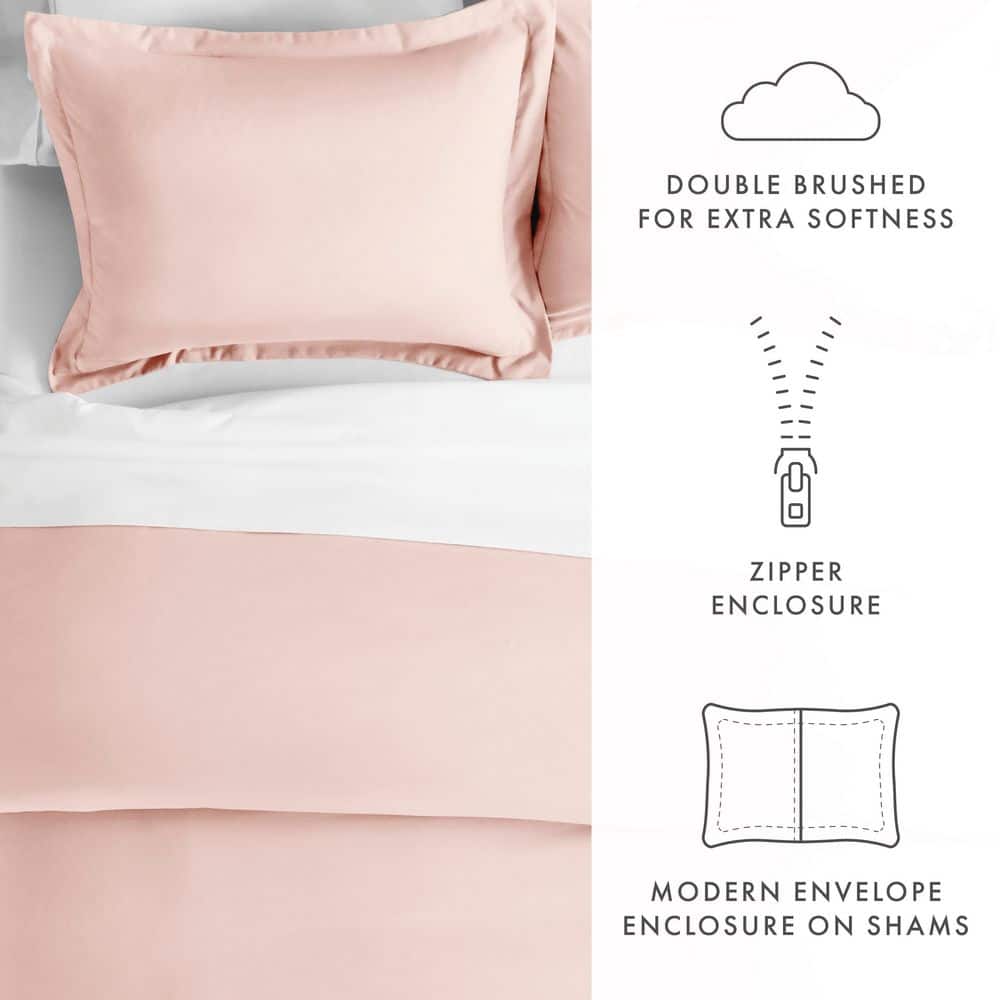 Blush Microfiber King/California King 3-Piece Duvet Cover Set