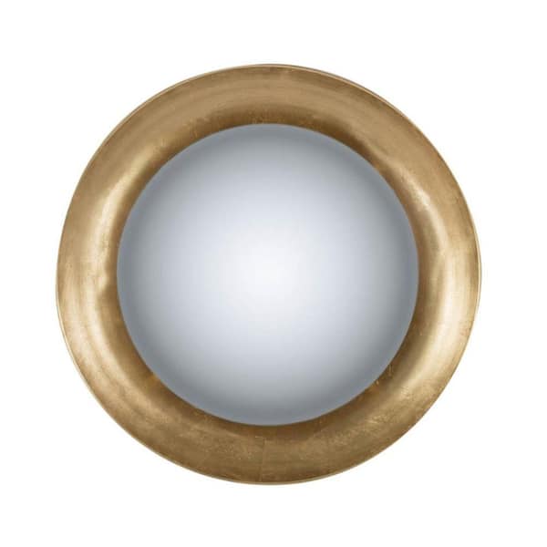 Benjara 31.1 in. W x 31.1 in. H Metal Frame Gold Wall Mirror