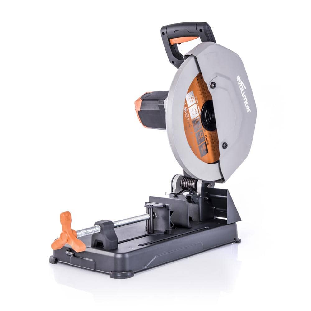 Evolution Power Tools 15 Amp 14 in. Chop Saw with V-Block and  Multi-Material 32-T Blade R355CPS The Home Depot