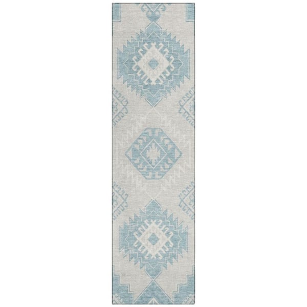 Chantille Machine Washable Indoor/Outdoor Abstract ACN3011 Tin 2 ft. x 7 ft. Runner Rug
