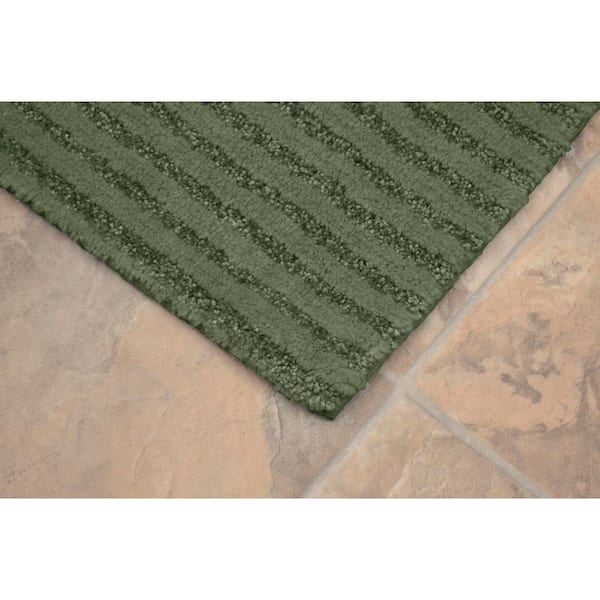 Sheridan Deep Fern 21 in. x 34 in. Washable Bathroom 3-Piece Rug Set