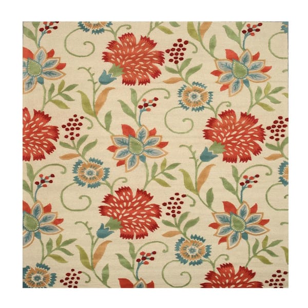 Spring Garden 8 ft. x 10 ft. Ivory Transitional Area Rug