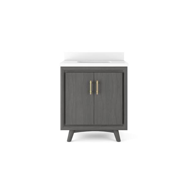 Reviews For Thomasville Preston 30 In W X 20 D Bath Vanity Antique Grey With Quartz Stone Top White Basin The Home Depot Antique Grey With Quartz Stone Vanity, Worlds Away Furniture Reviews