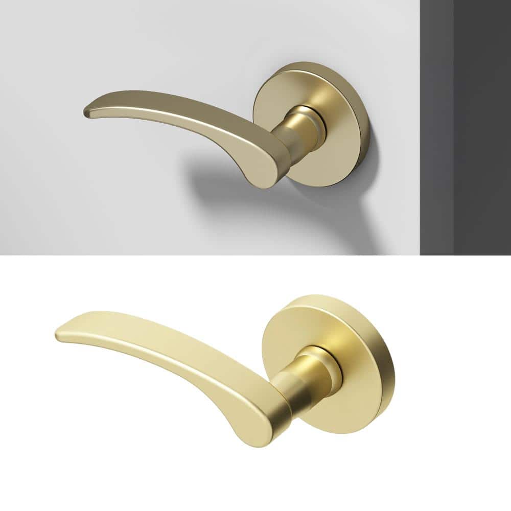Okun Brook Metal Brushed Champagne Gold Dummy Door Handle with