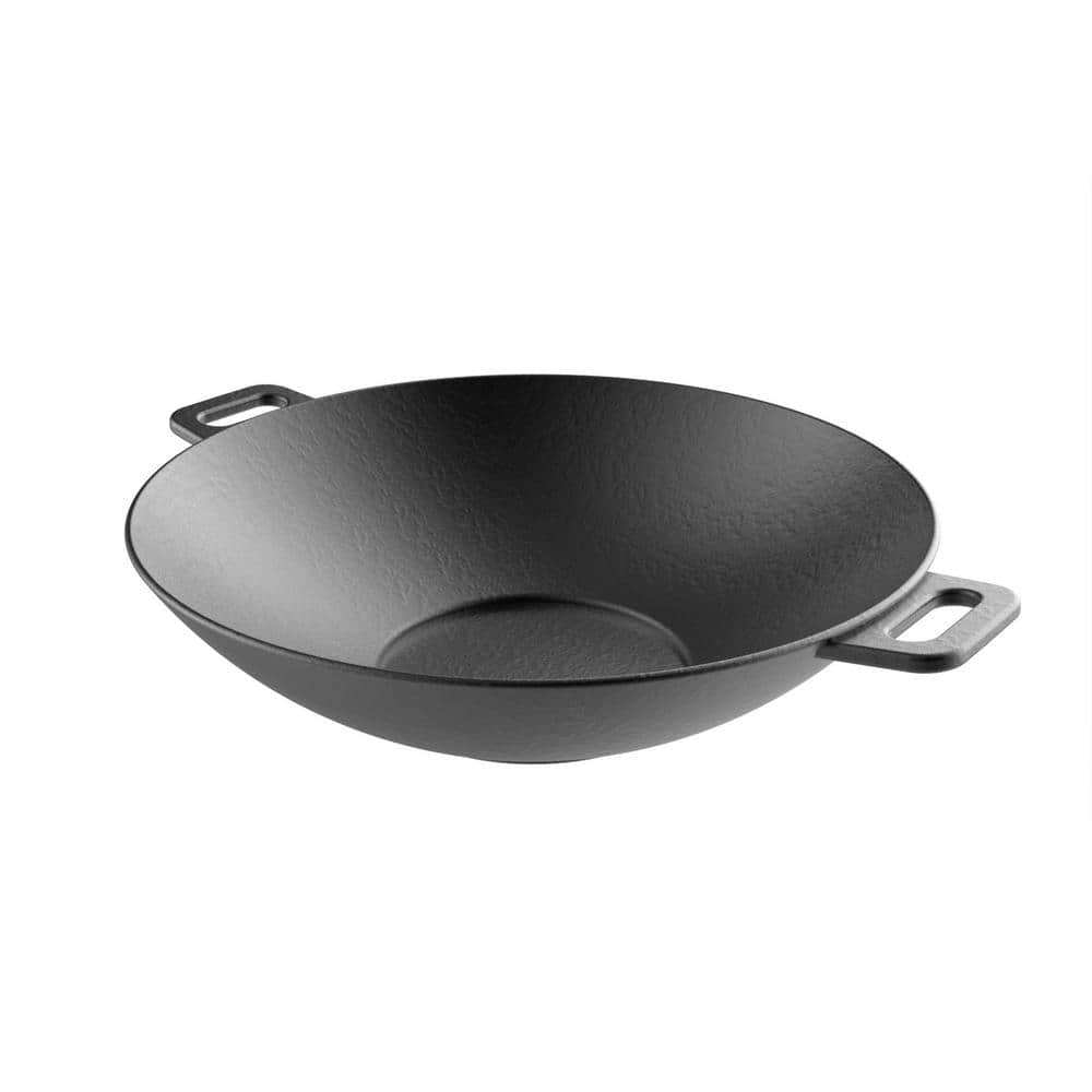 Lodge 14" Black Cast Iron Dual Handle Wok