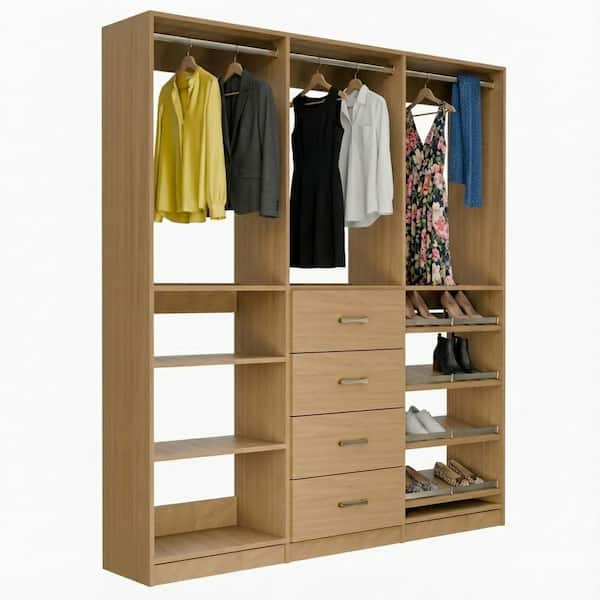 MODULAR CLOSETS Alto Collection 93 in. W Oak Wall Mounted Hang w