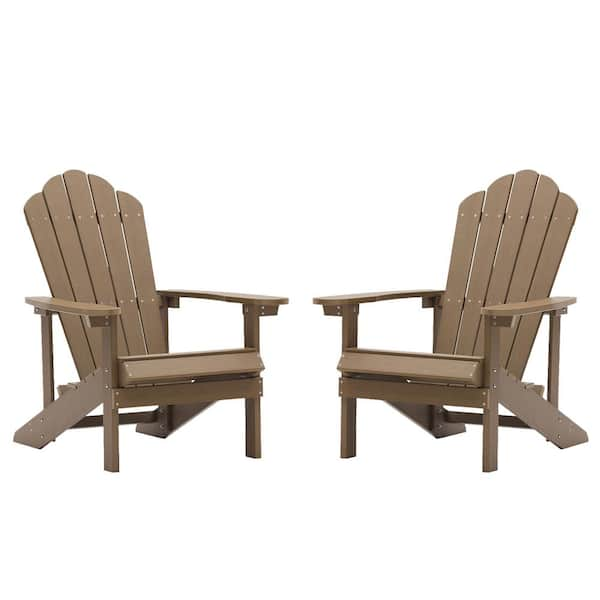 CASAINC Brown Reclining Plastic Adirondack Chair (Set of 2) WF-33TK-2S ...