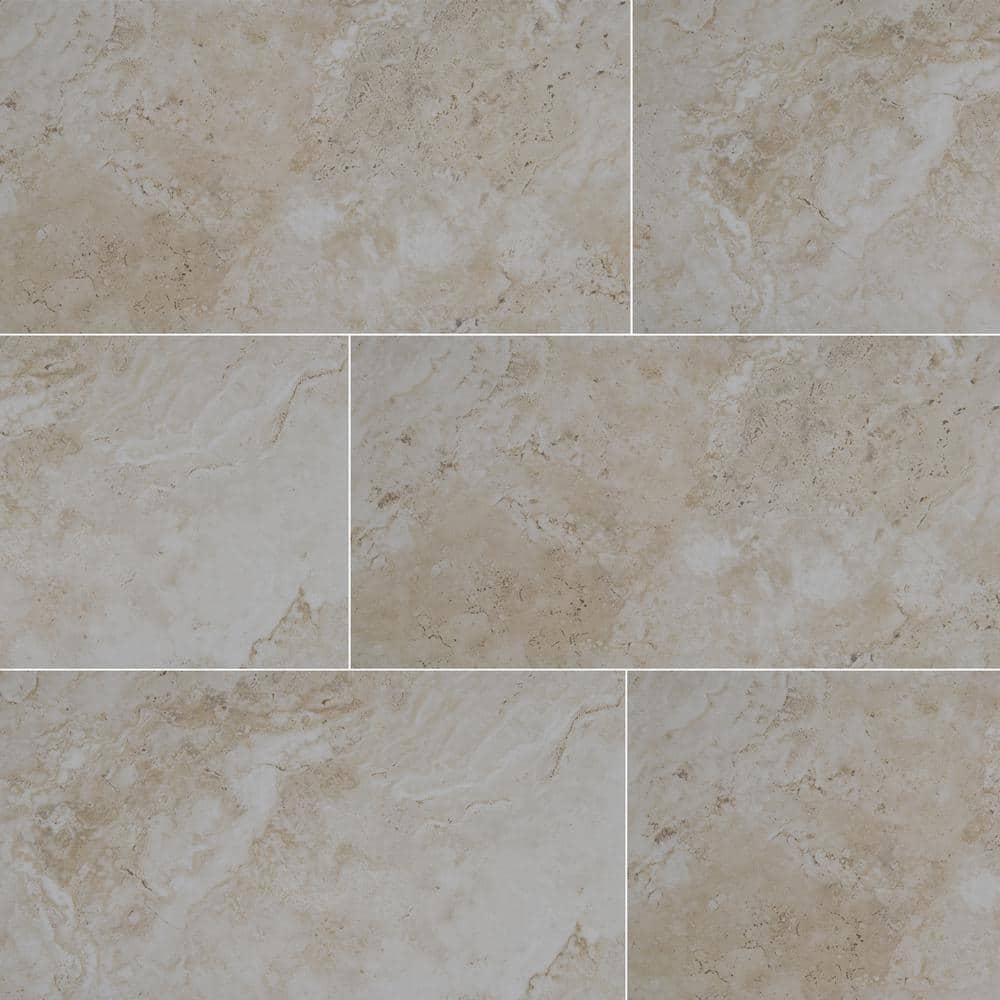 MSI Romagna Almond 12 in. x 24 in. Polished Porcelain Stone Look Floor ...