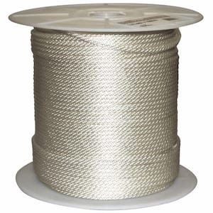 1/4 in. x 1000 ft. Solid Braided Nylon Rope White