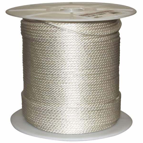 Rope King 1/4 in. x 1000 ft. Solid Braided Nylon Rope White SBN