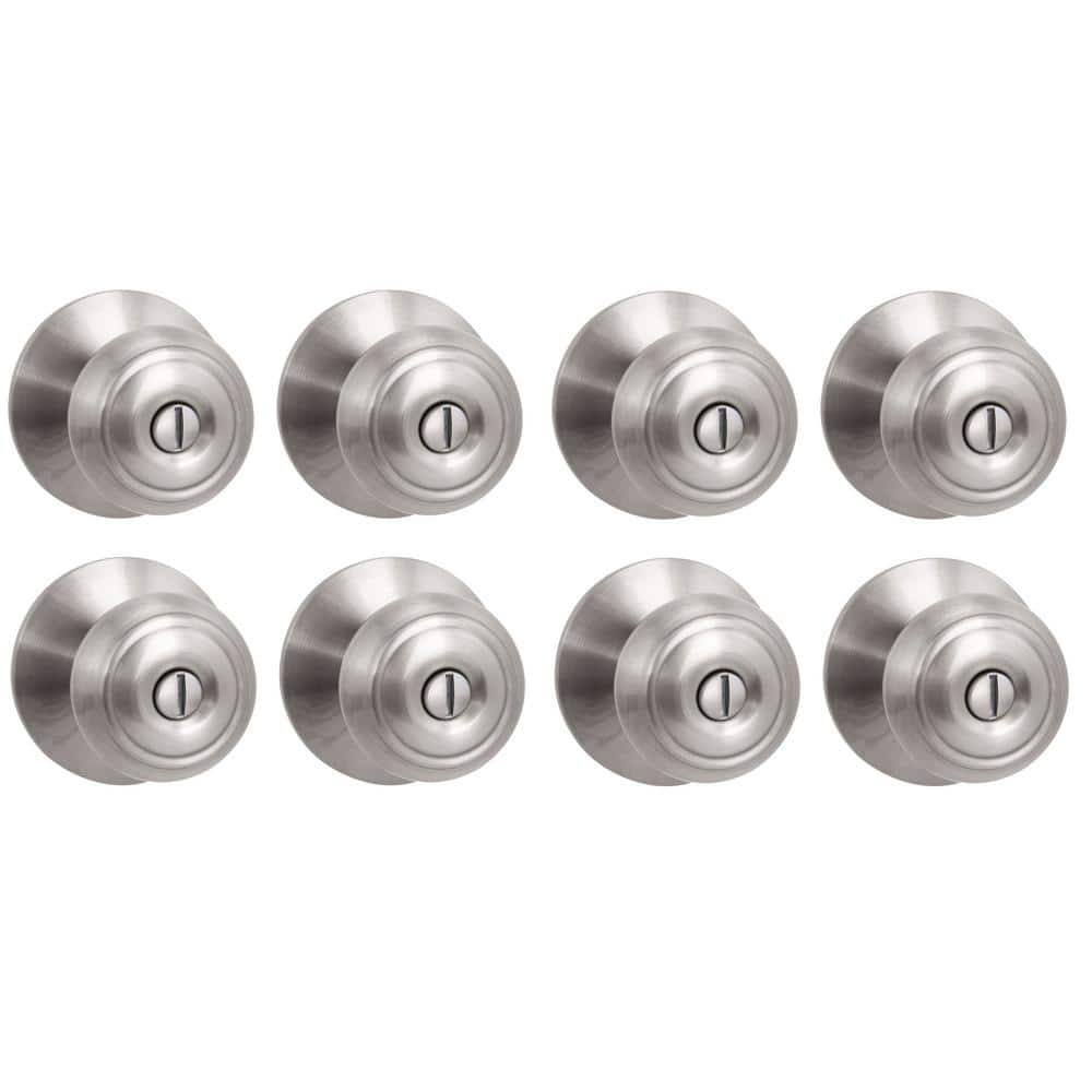 Hartford Satin Nickel Bed/Bath Door Knob (8-Pack)