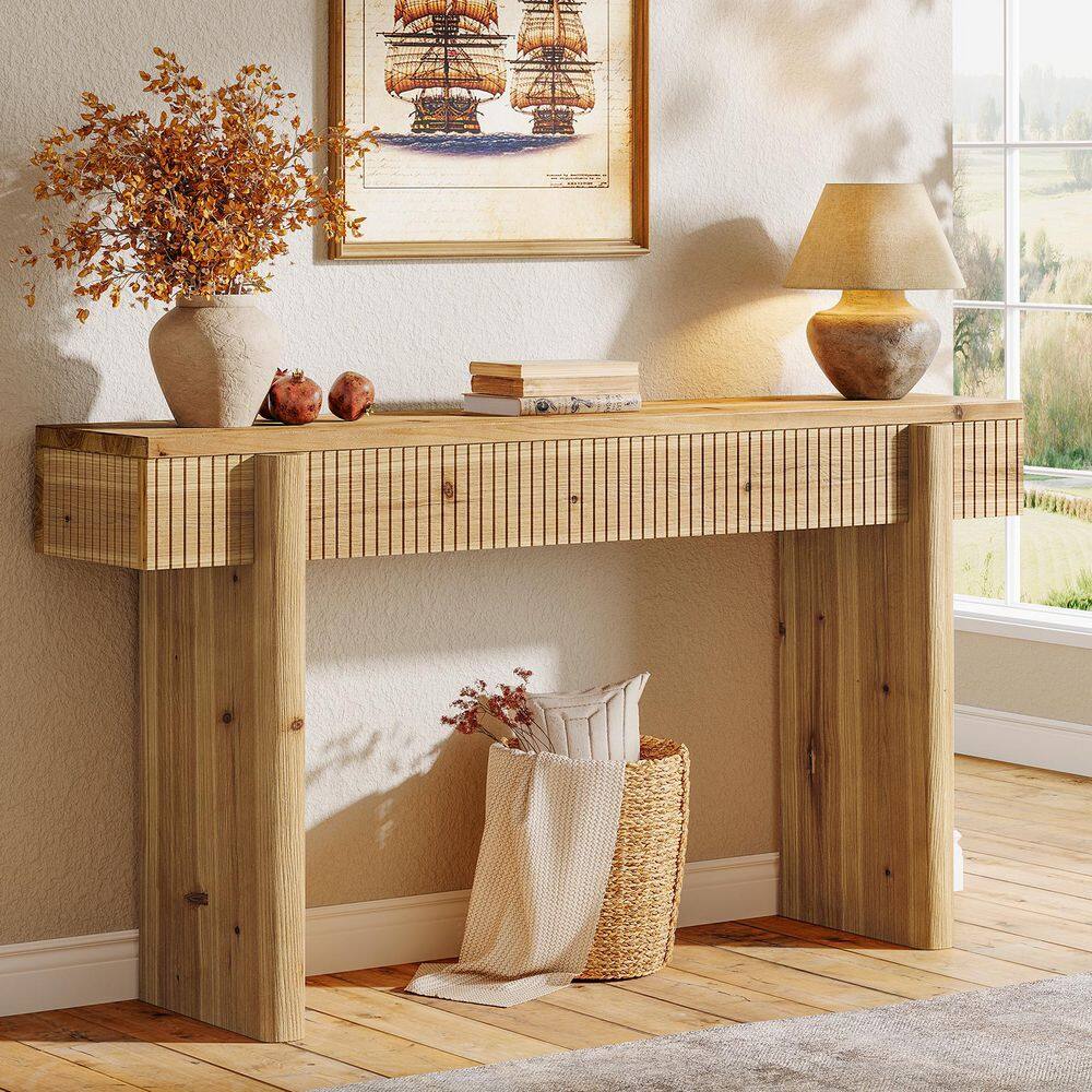 Rustic Table Color Way TRIBESIGNS WAY TO ORIGIN Benjamin 55 in. Natural Brown Rectangle Solid ...