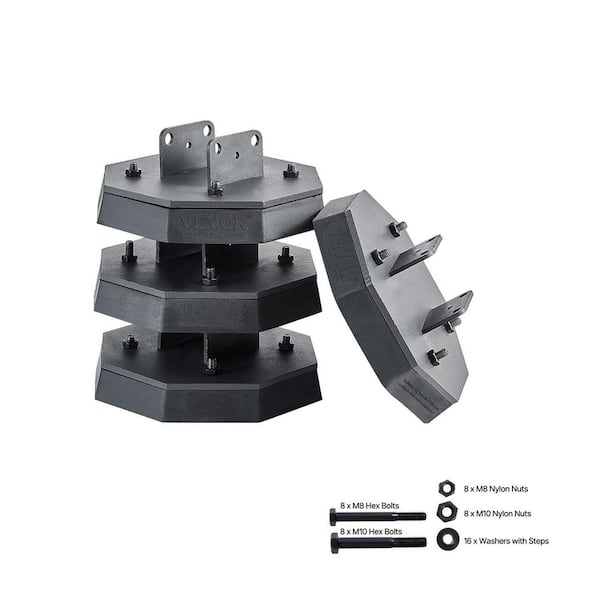 RV Leveling Pads, 4-Pack Rubber Trailer Jack Pads, Each with 5000 lbs. Capacity, Standard Jack Stabilizer Pad