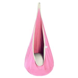 6 in. Portable Kids Pod Swing Seat, Cotton Child Nylon Hammock Chair for Indoor and Outdoor (Pink)