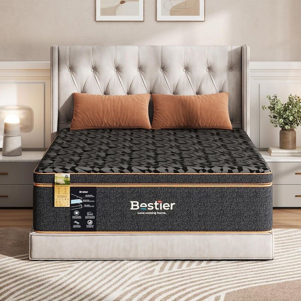 Bestier 14 in. King Medium Memory Foam 14 in. Bed-in-a-Box Mattress