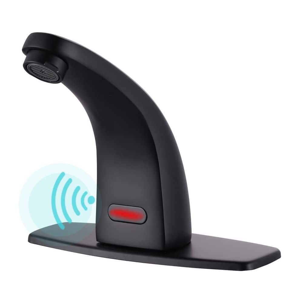 Automatic Sensor Touchless Single Hole Bathroom Faucet with Battery Operated Temperature Mixer and Deckplate in Black price history on PriceWatchPro
