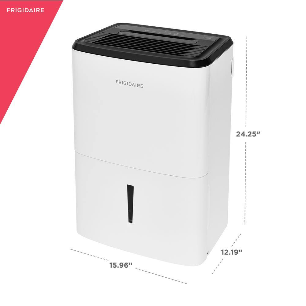 Frigidaire 50-Pint White Dehumidifier with Built-In Pump