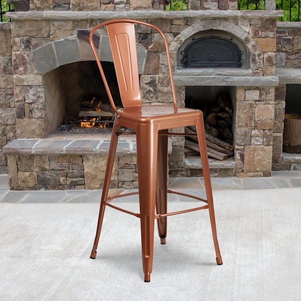 30 in. Copper Metal Bar Stool