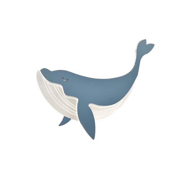 Stokesia 1-Light Blue and White LED Wall Sconce with Dolphin Shape